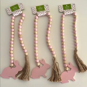 Hobby Lobby Pink Bunny Wood Bead Decoration